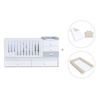 Cuna convertible 70x140 cm en blanco/gris · Sero Bubble K554-M7778