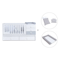 Cuna convertible 70x140 cm en blanco/gris · Sero Bubble K554-M7778