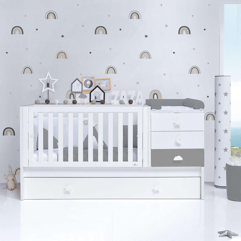 Cuna convertible 70x140 cm blanca/antracita · Sero Bubble Antracita K554-M7758