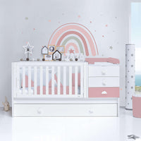 Cuna convertible 70x140 cm blanca/rosa · Sero Bubble Quarzo K554-M7759