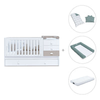 Cuna convertible 70x140 cm en blanco/beige · Sero Bubble K554-M7753