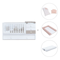 Cuna convertible 70x140 cm en blanco/beige · Sero Bubble K554-M7753