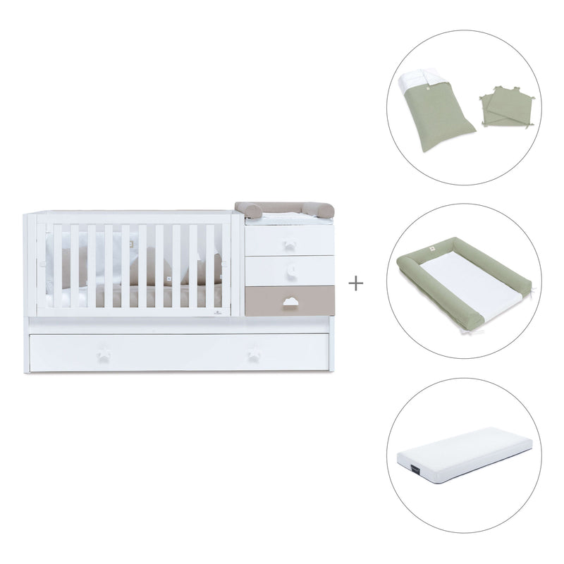 Cuna convertible 70x140 cm en blanco/beige · Sero Bubble K554-M7753