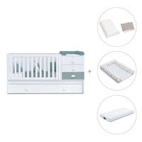 Cuna convertible 70x140 cm blanca/eucalipto · Sero Bubble Eucalyptus K554-M7757