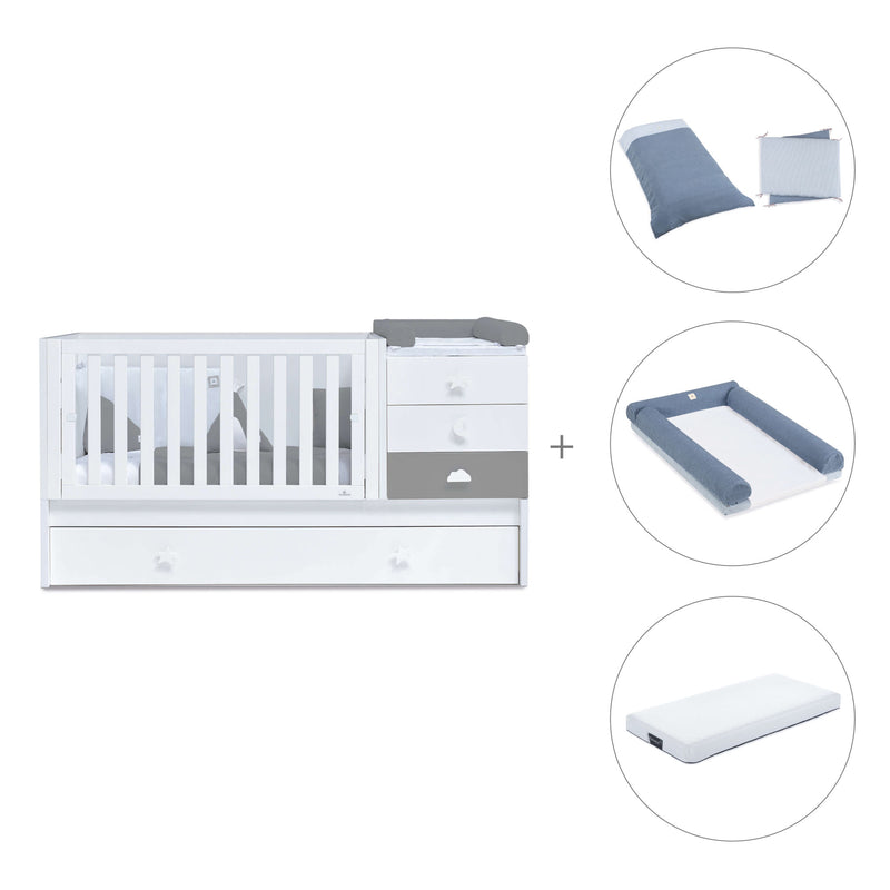 Cuna convertible 70x140 cm blanca/antracita · Sero Bubble Antracita K554-M7758