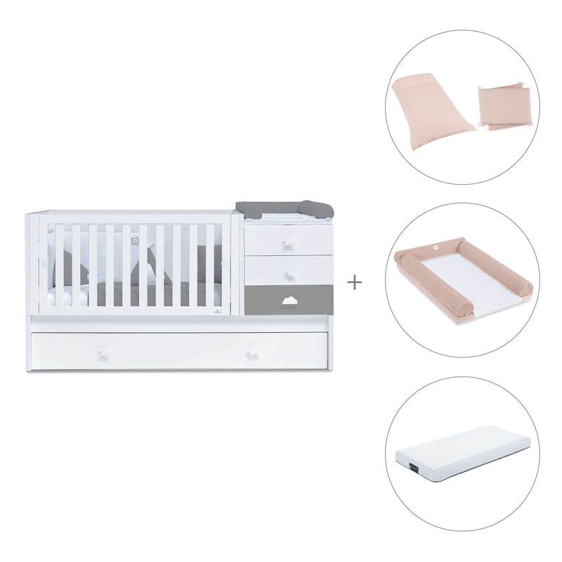 Cuna convertible 70x140 cm blanca/antracita · Sero Bubble Antracita K554-M7758