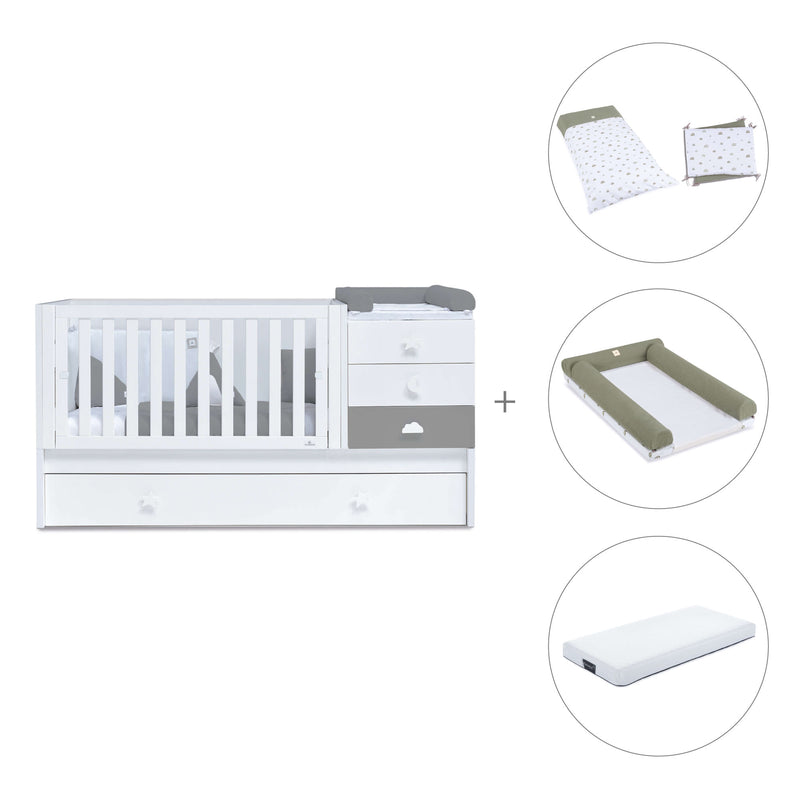 Cuna convertible 70x140 cm blanca/antracita · Sero Bubble Antracita K554-M7758