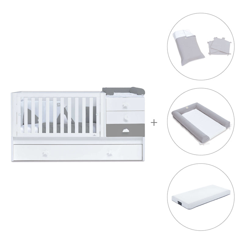 Cuna convertible 70x140 cm blanca/antracita · Sero Bubble Antracita K554-M7758