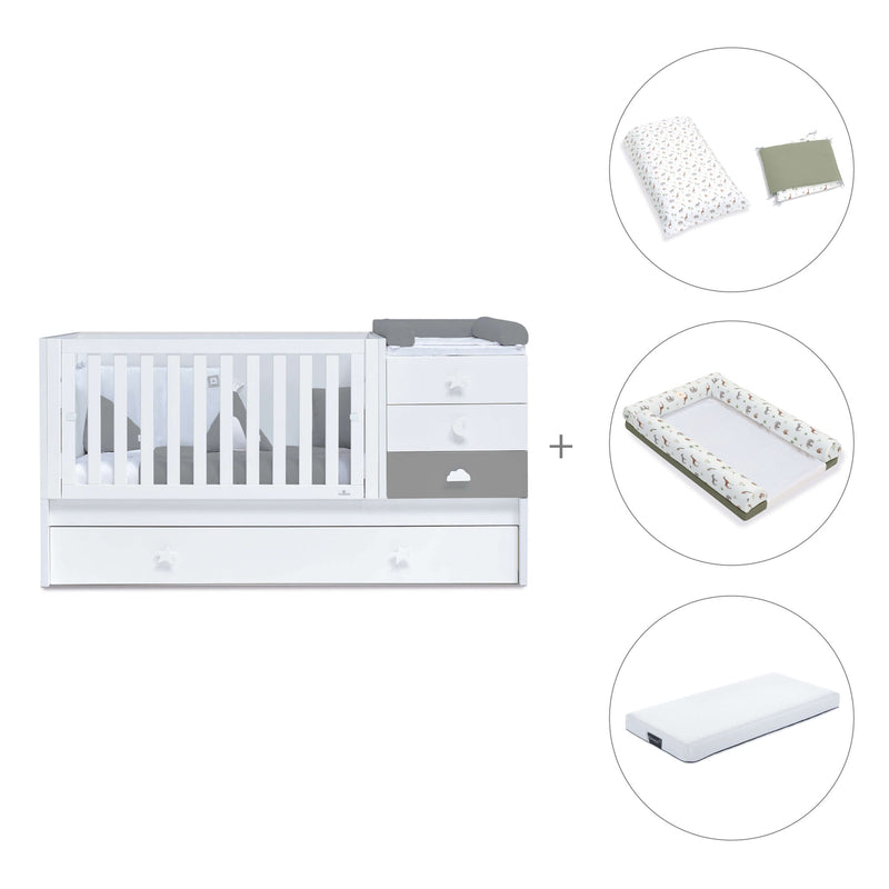 Cuna convertible 70x140 cm blanca/antracita · Sero Bubble Antracita K554-M7758