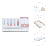 Cuna convertible 70x140 cm blanca/rosa · Sero Bubble Quarzo K554-M7759