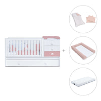 Cuna convertible 70x140 cm blanca/rosa · Sero Bubble Quarzo K554-M7759