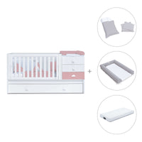 Cuna convertible 70x140 cm blanca/rosa · Sero Bubble Quarzo K554-M7759