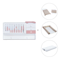 Cuna convertible 70x140 cm blanca/rosa · Sero Bubble Quarzo K554-M7759