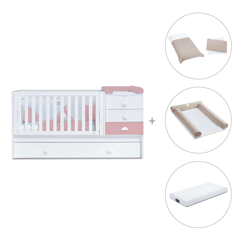 Cuna convertible 70x140 cm blanca/rosa · Sero Bubble Quarzo K554-M7759