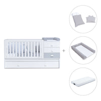 Cuna convertible 70x140 cm en blanco/gris · Sero Bubble K554-M7778