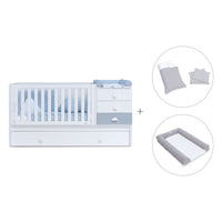 Cuna convertible 70x140 cm en blanco/azul · Sero Bubble K554-M7741