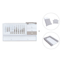Cuna convertible 70x140 cm en blanco/beige · Sero Bubble K554-M7753