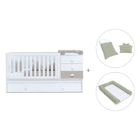 Cuna convertible 70x140 cm en blanco/beige · Sero Bubble K554-M7753