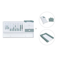 Cuna convertible 70x140 cm blanca/eucalipto · Sero Bubble Eucalyptus K554-M7757