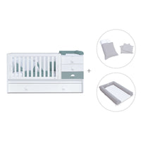 Cuna convertible 70x140 cm blanca/eucalipto · Sero Bubble Eucalyptus K554-M7757