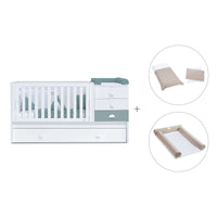 Cuna convertible 70x140 cm blanca/eucalipto · Sero Bubble Eucalyptus K554-M7757