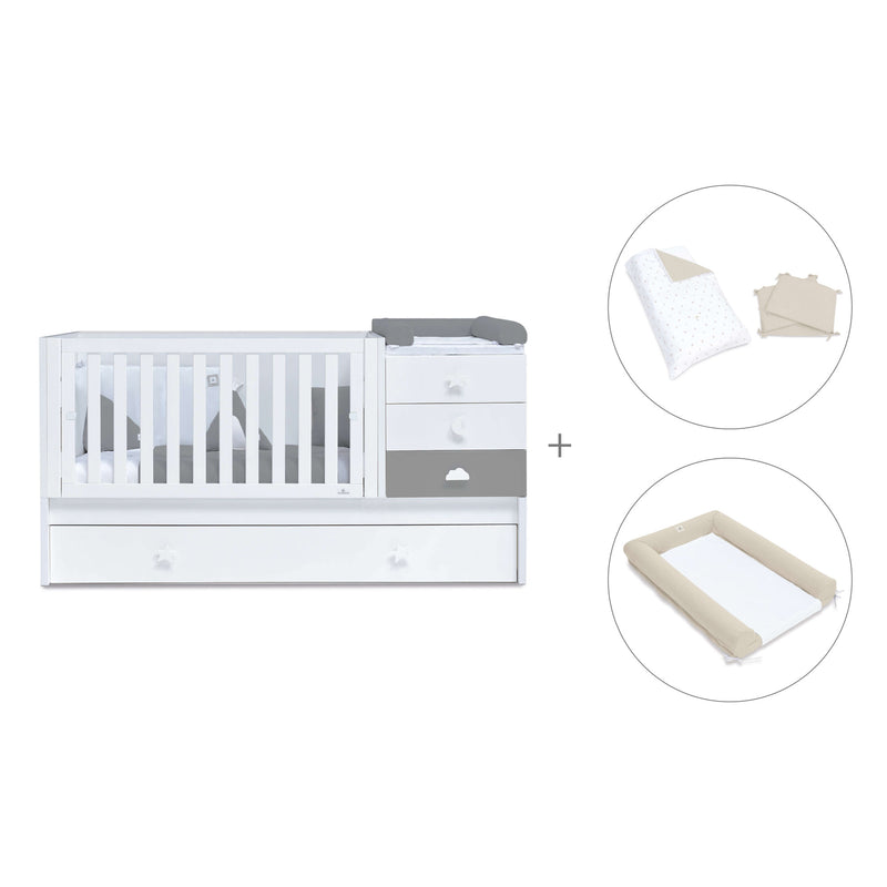 Cuna convertible 70x140 cm blanca/antracita · Sero Bubble Antracita K554-M7758