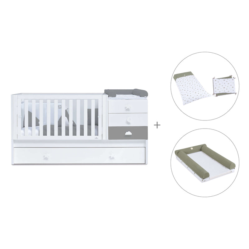 Cuna convertible 70x140 cm blanca/antracita · Sero Bubble Antracita K554-M7758