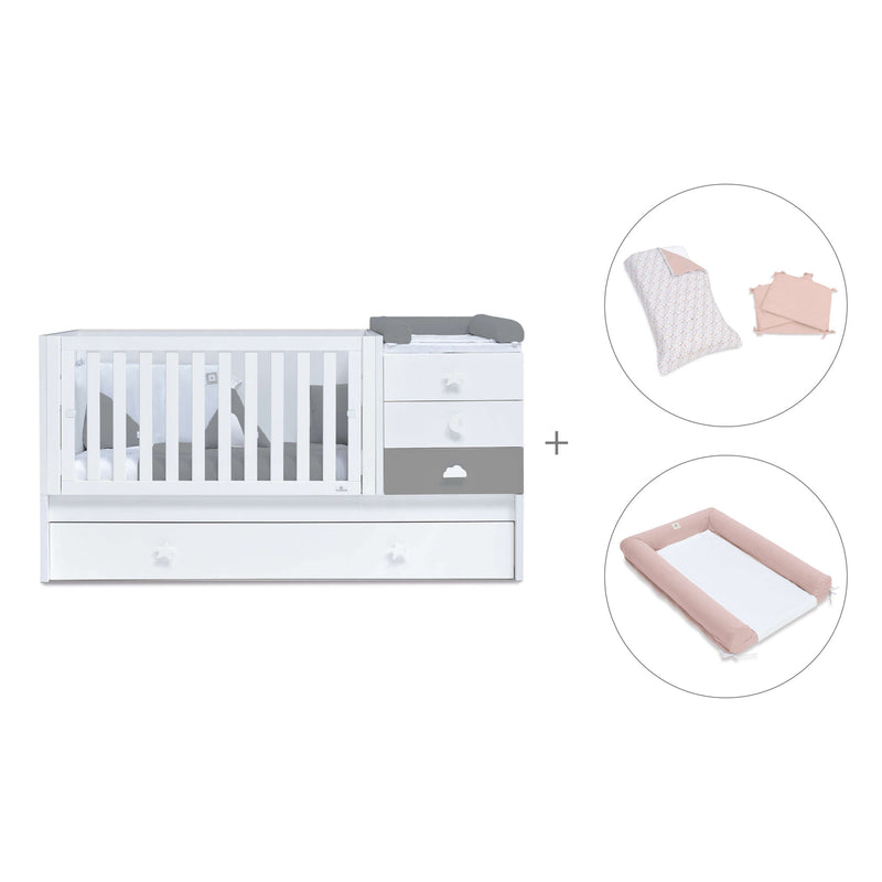 Cuna convertible 70x140 cm blanca/antracita · Sero Bubble Antracita K554-M7758