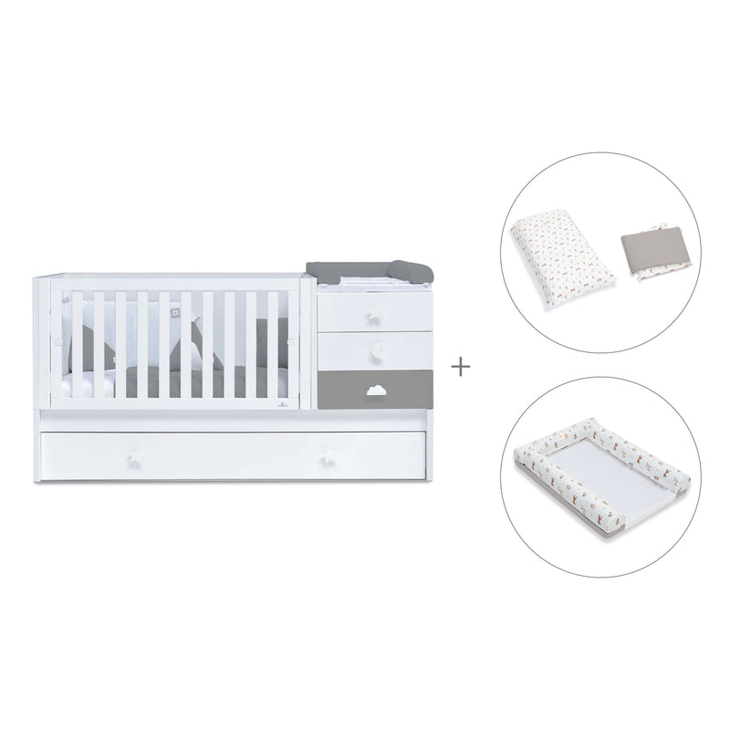 Cuna convertible 70x140 cm blanca/antracita · Sero Bubble Antracita K554-M7758