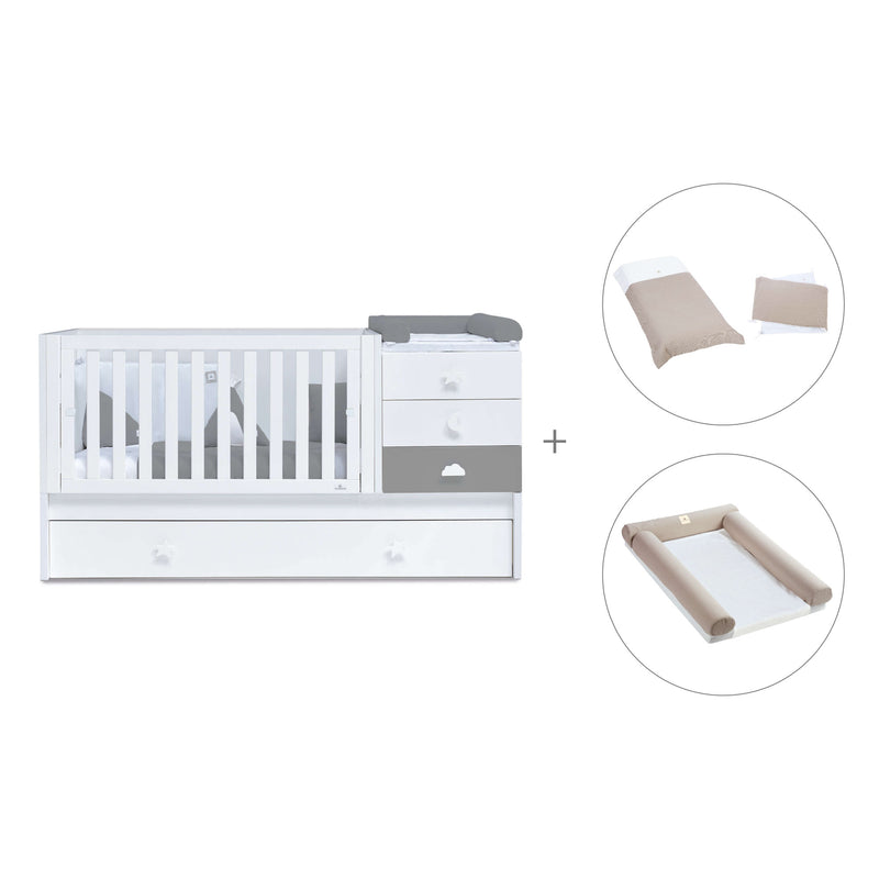 Cuna convertible 70x140 cm blanca/antracita · Sero Bubble Antracita K554-M7758