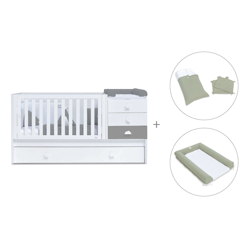 Cuna convertible 70x140 cm blanca/antracita · Sero Bubble Antracita K554-M7758