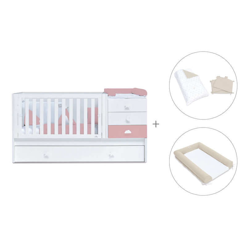 Cuna convertible 70x140 cm blanca/rosa · Sero Bubble Quarzo K554-M7759