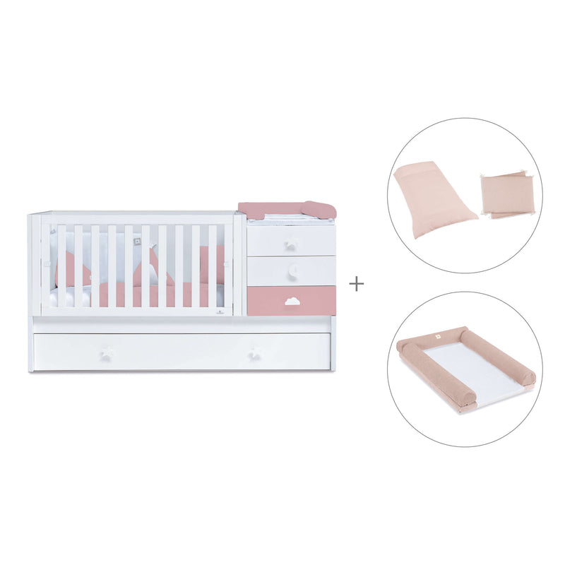 Cuna convertible 70x140 cm blanca/rosa · Sero Bubble Quarzo K554-M7759