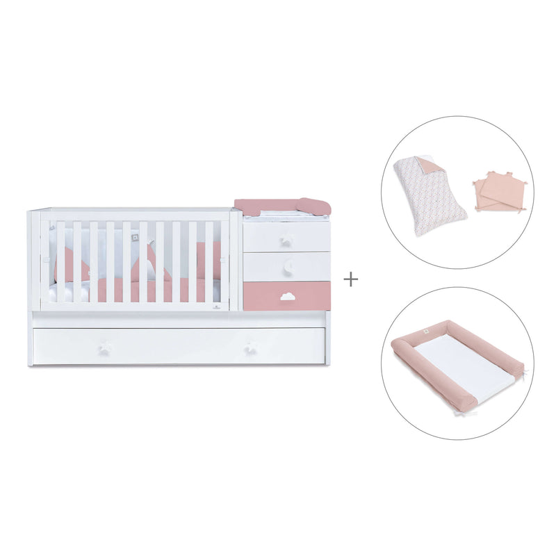 Cuna convertible 70x140 cm blanca/rosa · Sero Bubble Quarzo K554-M7759