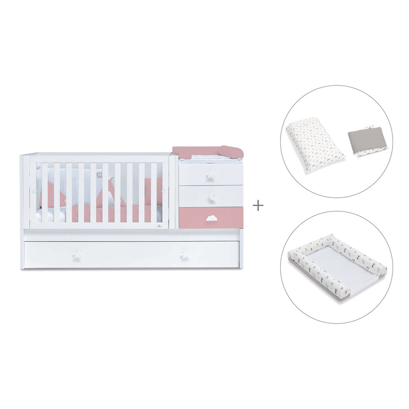 Cuna convertible 70x140 cm blanca/rosa · Sero Bubble Quarzo K554-M7759