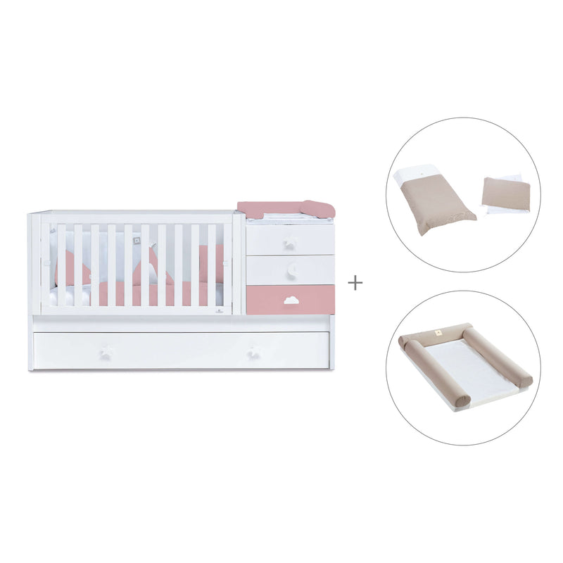 Cuna convertible 70x140 cm blanca/rosa · Sero Bubble Quarzo K554-M7759