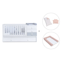 Cuna convertible 70x140 cm en blanco/gris · Sero Bubble K554-M7778