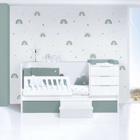 Cuna convertible 70x140 cm blanca/eucalipto · Sero More Eucalyptus K546-M7757