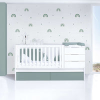 Cuna convertible 70x140 cm blanca/eucalipto · Sero More Eucalyptus K546-M7757