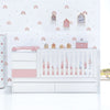 Cuna convertible 70x140 cm blanca/rosa claro · Sero Kubo Flamingo K551-M7742