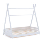 Estructura cama Montessori 90x200 cm en forma de cabaña blanca · Homy XL NA200-M70