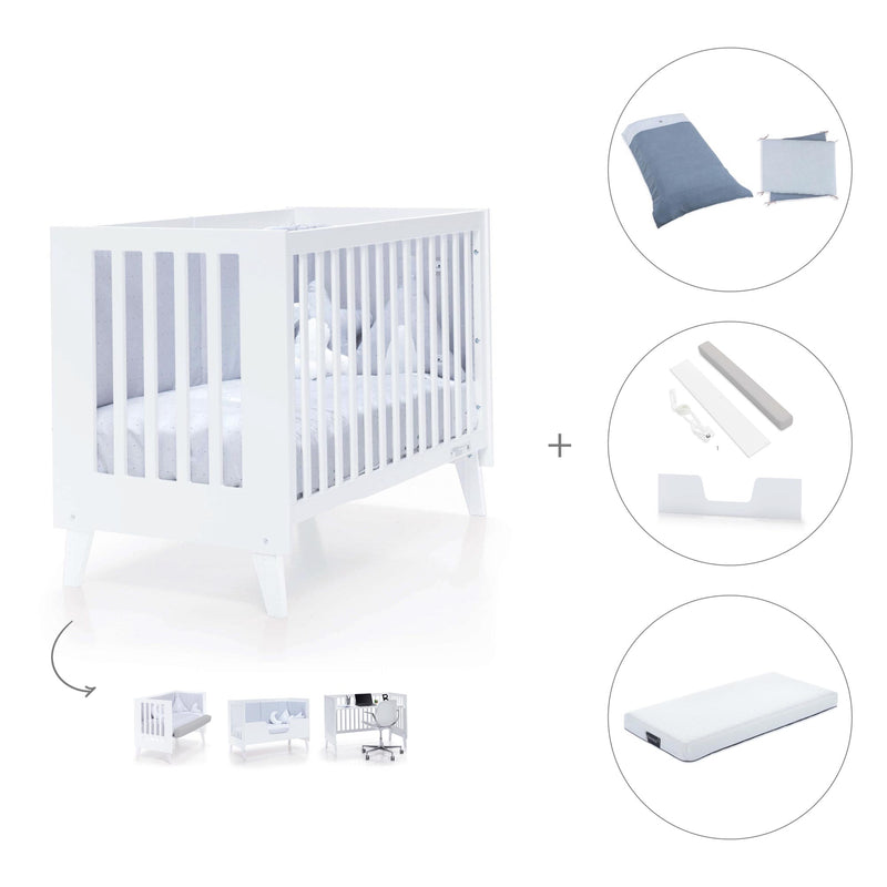 Cuna colecho blanca 60x120 cm (4en1) · Nexo Due White C187D-M7700