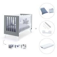 Cuna colecho 60x120 cm (4en1) blanco/antracita · Nexo Due Antracita C187D-M7758