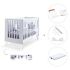 Cuna colecho 60x120 cm (4en1) blanco/gris · Nexo Due Grey C187D-M7778