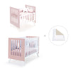 Minicuna y cuna todo en uno (7en1) blanca/rosa claro · Nexo Tre Flamingo C187T-M7742