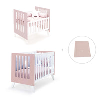 Minicuna y cuna todo en uno (7en1) blanca/rosa claro · Nexo Tre Flamingo C187T-M7742