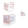 Minicuna y cuna todo en uno (7en1) blanca/rosa claro · Nexo Tre Flamingo C187T-M7742