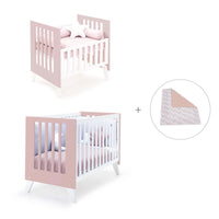 Minicuna y cuna todo en uno (7en1) blanca/rosa claro · Nexo Tre Flamingo C187T-M7742
