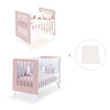 Minicuna y cuna todo en uno (7en1) blanca/rosa claro · Nexo Tre Flamingo C187T-M7742