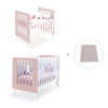 Minicuna y cuna todo en uno (7en1) blanca/rosa claro · Nexo Tre Flamingo C187T-M7742
